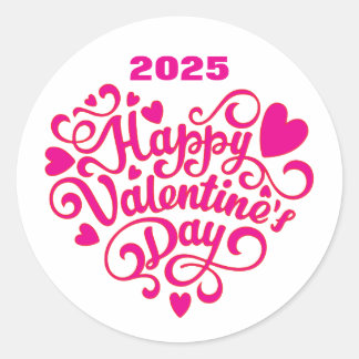 Happy Valentine's Day Runder Aufkleber