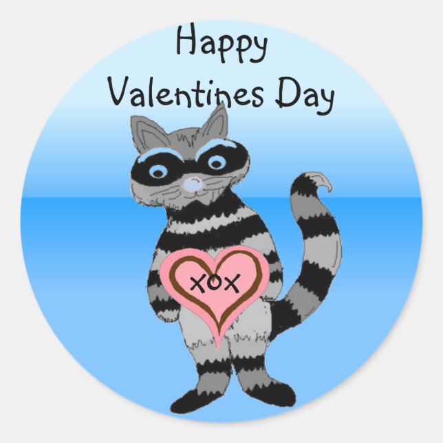 Happy Valentines Day Runder Aufkleber (Vorderseite)