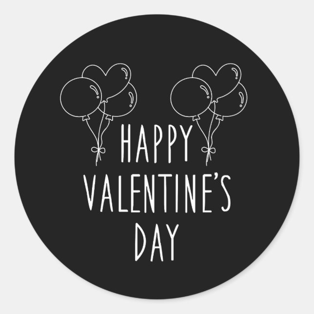 Happy Valentine's Day Runder Aufkleber (Vorderseite)