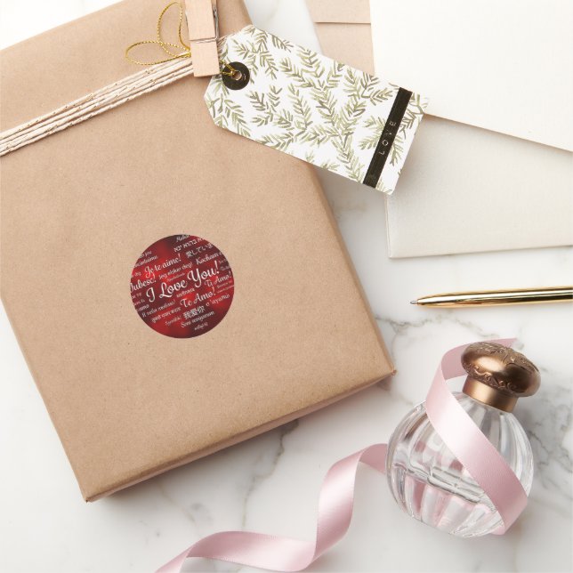 Happy Valentine's Day Runder Aufkleber (Schenken)