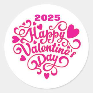 Happy Valentine's Day Runder Aufkleber