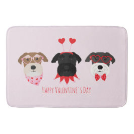 Happy Valentines Day Schnauzer Hunde Badematte