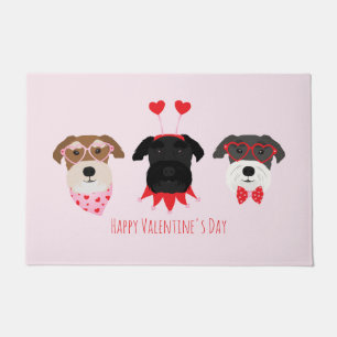 Happy Valentines Day Schnauzer Hunde Fußmatte