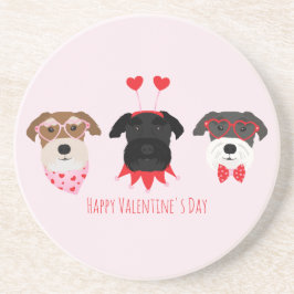 Happy Valentines Day Schnauzer Hunde Getränkeuntersetzer