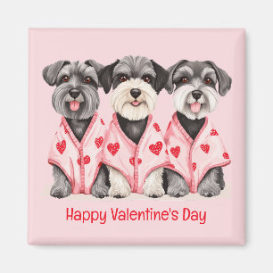 Happy Valentines Day Schnauzer Hunde Magnet