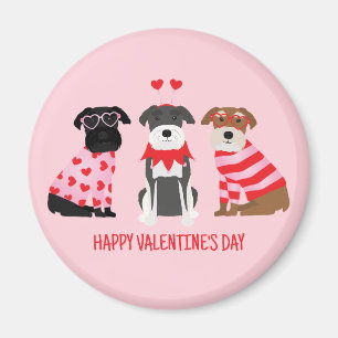 Happy Valentines Day Schnauzer Hunde Magnet