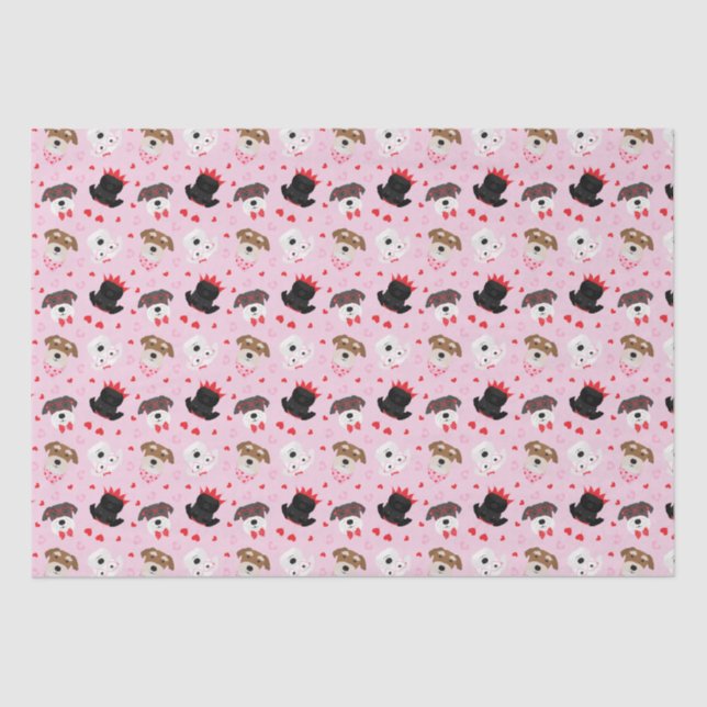 Happy Valentines Day Schnauzer Hunde Seidenpapier (Vorderseite)