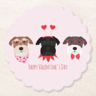 Happy Valentines Day Schnauzer Hunde Untersetzer