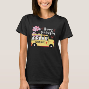 Happy Valentine's Day School Bus Fahrer Fachmann T-Shirt