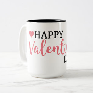 Happy Valentine's Day Schwarz-Weiß-Tasse Zweifarbige Tasse