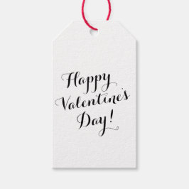 Happy Valentine's Day schwarze Skriptkalligrafie Geschenkanhänger