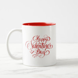 Happy Valentines Day Script Letted Coffee Tasse