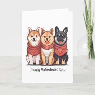 Happy Valentines Day Shiba Inu Hunde Feiertagskarte