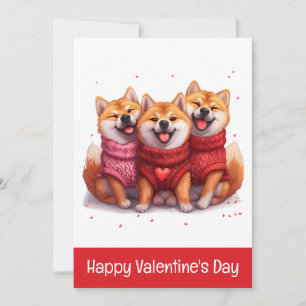 Happy Valentines Day Shiba Inu Hunde Feiertagskarte