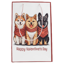 Happy Valentines Day Shiba Inu Hunde Mittlere Geschenktüte