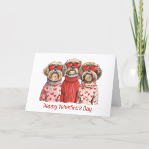 Happy Valentines Day Shih Tzu Dogs Feiertagskarte