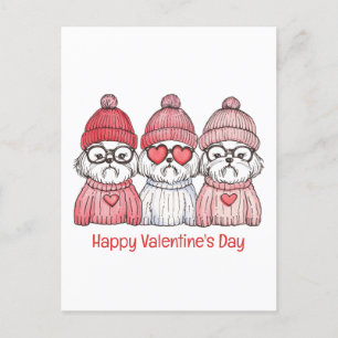 Happy Valentines Day Shih Tzu Dogs Postkarte