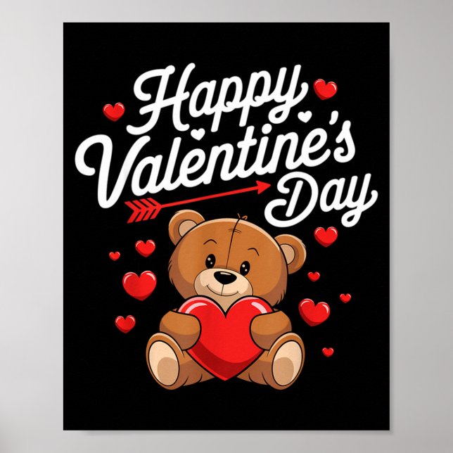 Happy Valentines Day Shirts Women Cute Valentine  Poster (Vorne)