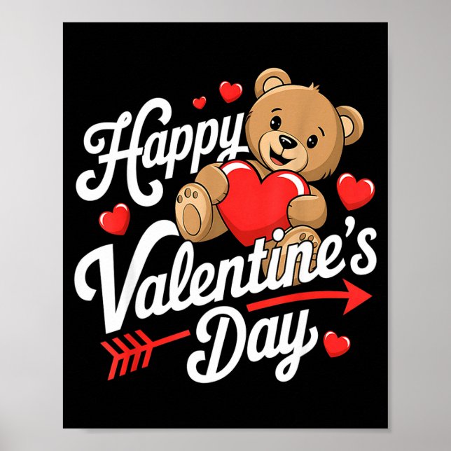Happy Valentines Day Shirts Women Cute Valentine  Poster (Vorne)