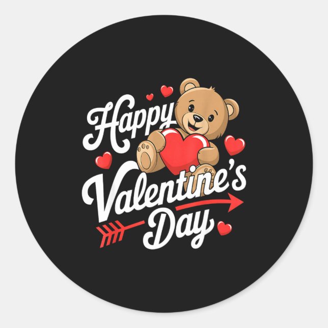 Happy Valentines Day Shirts Women Cute Valentine  Runder Aufkleber (Vorderseite)