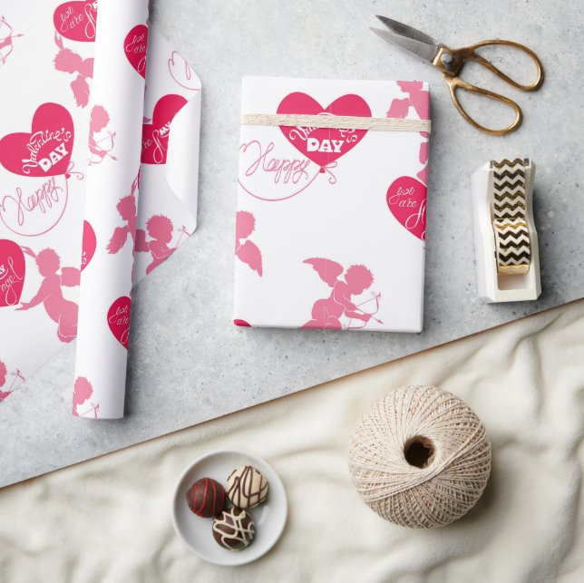 Happy Valentines Day Sie sind mein Engel Geschenkpapier (Kunsthandwerk)