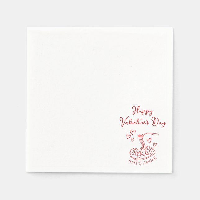 Happy Valentine's Day Simple That's Amore Red Serviette (Vorderseite)