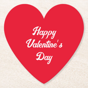 Happy Valentine's Day Simple Typografy Red Heart Untersetzer