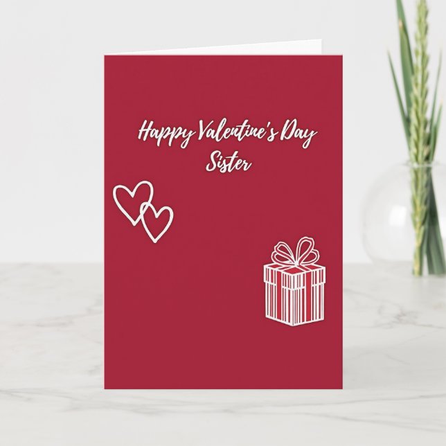 Happy Valentines Day Sister Card Karte (Vorderseite)