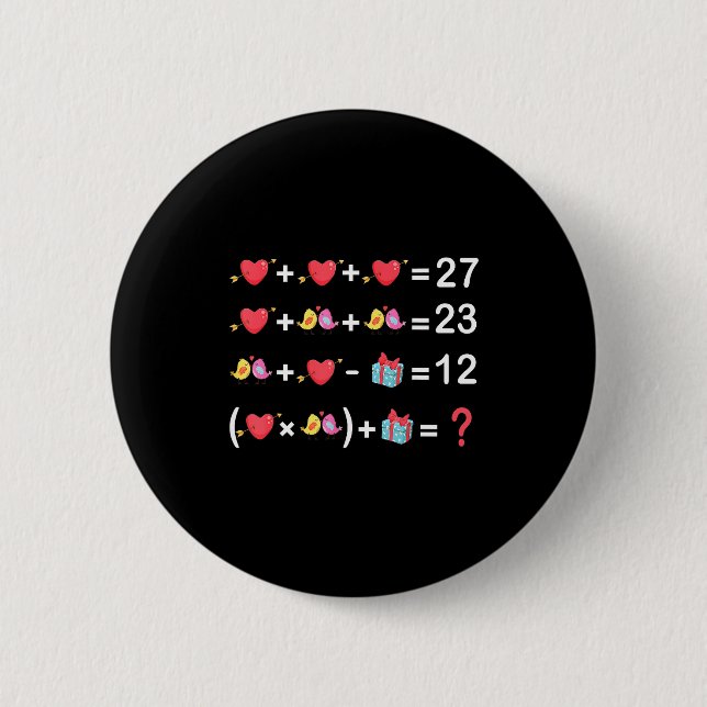 Happy Valentines Day Six Seven Gen Alpha 67 Meme M Button (Vorderseite)