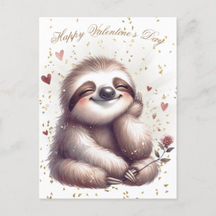 Happy Valentine's Day Sloth Postkarte