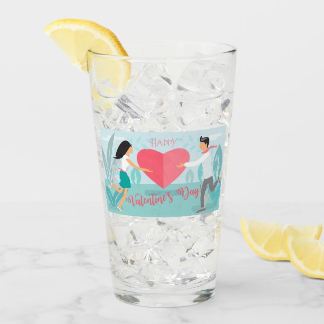 Happy Valentine's Day Spring Garden Glas (Vorderseite Ice)