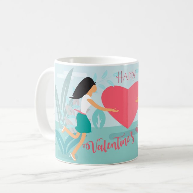 Happy Valentine's Day Spring Garden Kaffeetasse (Vorderseite Links)