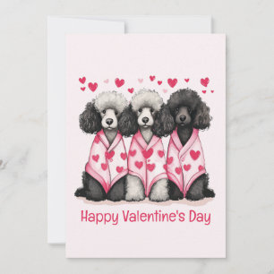 Happy Valentines Day Standard Poodle Hunde Feiertagskarte