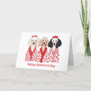 Happy Valentines Day Standard Poodle Hunde Feiertagskarte