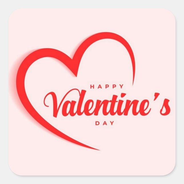 Happy Valentines Day Sticker (Vorderseite)