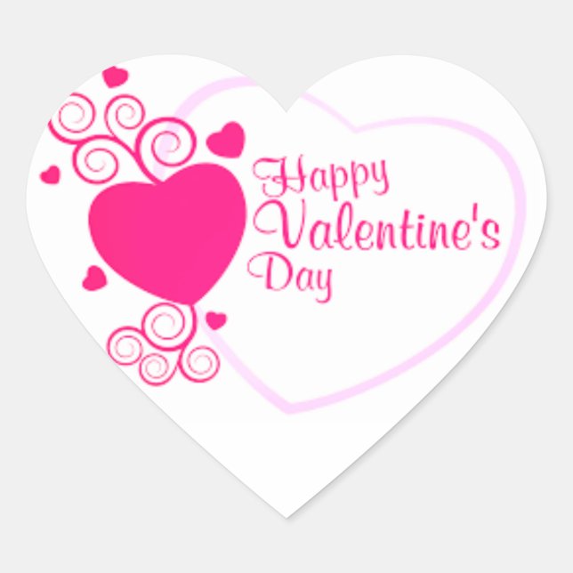 Happy Valentine's Day Sticker (Vorderseite)