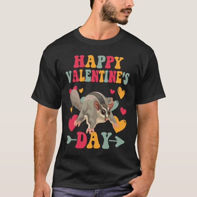 Happy Valentines Day Sugar Glider Heart Love Groov T-Shirt (Vorderseite)