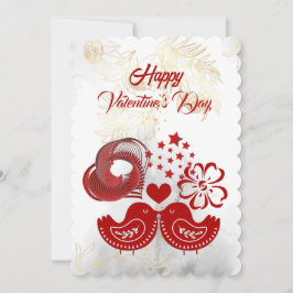 Happy Valentines Day Sweeping Heart Love Bird Card Einladung
