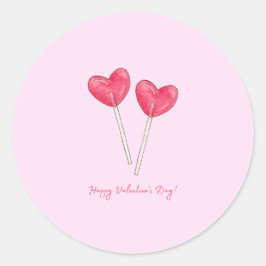 Happy valentine's day Sweet candy Herz Lollipop Runder Aufkleber