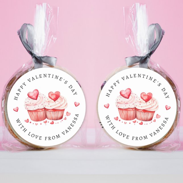 Happy Valentine's Day Sweet Cupcakes Aufkleber (Von Creator hochgeladen)