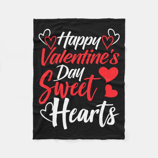 Happy Valentine's Day Sweet Hearts Couples Valenti Fleecedecke (Vorderseite)