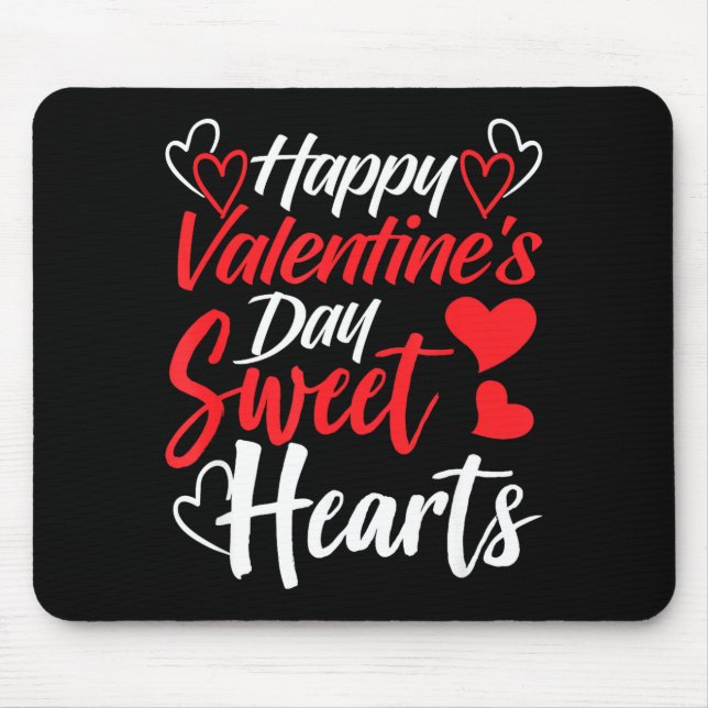 Happy Valentine's Day Sweet Hearts Couples Valenti Mousepad (Vorne)