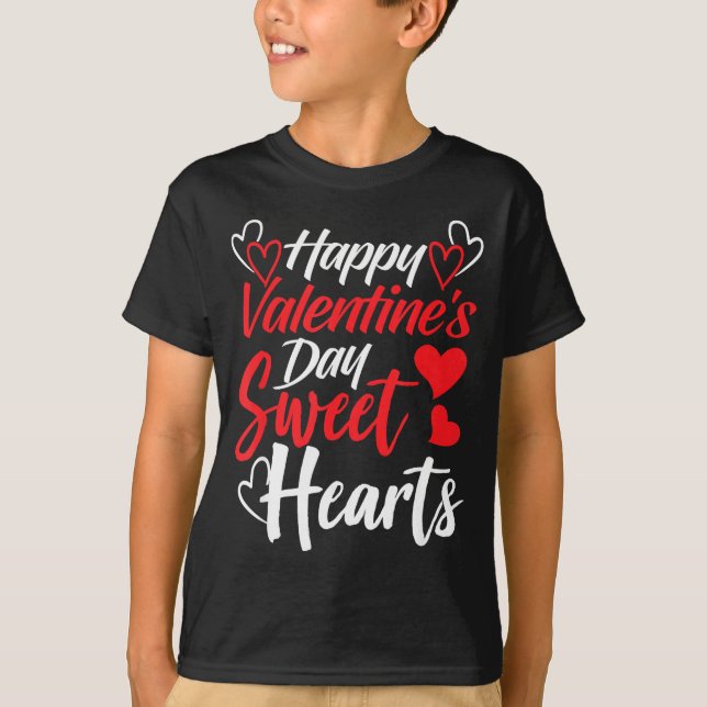 Happy Valentine's Day Sweet Hearts Couples Valenti T-Shirt (Vorderseite)