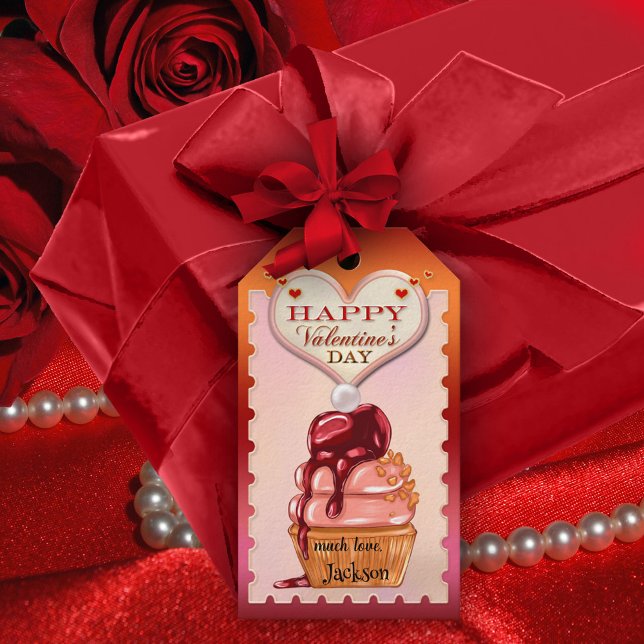 Happy Valentine's Day Sweet Muffin Geschenkanhänger (Von Creator hochgeladen)