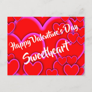 Happy Valentines Day Sweetheart Romantic Postkarte