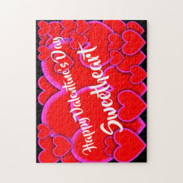 Happy Valentines Day Sweetheart Romantische Herzen Puzzle