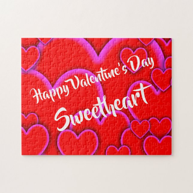 Happy Valentines Day Sweetheart Romantische Sitte Puzzle (Horizontal)