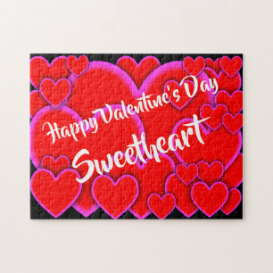 Happy Valentines Day Sweetheart Romantisches Herz Puzzle