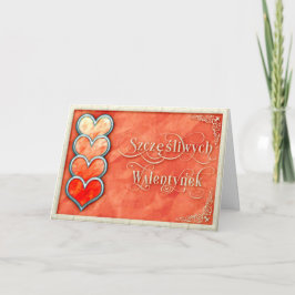 Happy Valentine's Day+Szczęśliwych Walentynek Card Feiertagskarte