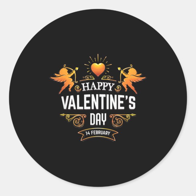 Happy Valentines Day T Shirt San Valentin  Runder Aufkleber (Vorderseite)